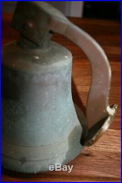 VIntage Marked 1834 Cast Bronze Ships Bell Nautical Foundry Mark
