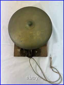VTG ANTIQUE 9 1/2 Brass Signal Gong Marked SIGNAL GONG Works