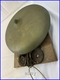 VTG ANTIQUE 9 1/2 Brass Signal Gong Marked SIGNAL GONG Works