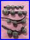 VTG Antique Brass Horse Jingle Sleigh Bells, Primitive Leather Strap, Christmas