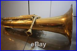 VTG Antique F Besson Bariton Horn Big Brass Engraved 1900 Paris Bell Diam 25.5cm