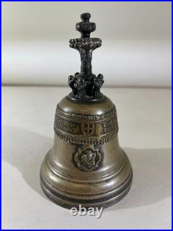 VTG Brass German Bell 5 Tall Unique Kissing Dinner Table WW1 Charity DS54
