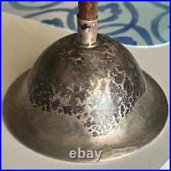 VTG Handbell Vasco Peru Old Sterling Silver 925 & Wood 5 Antique Dinner Bell