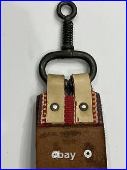 VTG Heavily Detailed Brass & Leather Sleigh Bell hanger Horse Collar See Pics