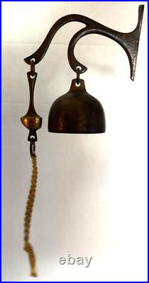 VTG Richard Fisher US Bells Bronze Wall Bell with Bracket STAMPED RF Never Used