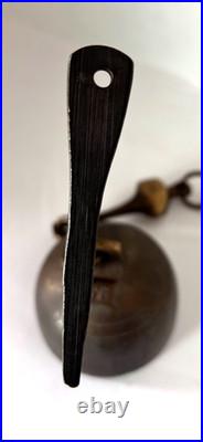 VTG Richard Fisher US Bells Bronze Wall Bell with Bracket STAMPED RF Never Used