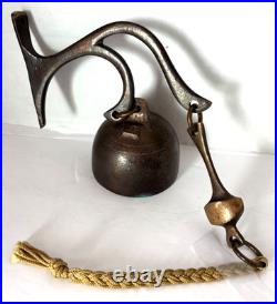 VTG Richard Fisher US Bells Bronze Wall Bell with Bracket STAMPED RF Never Used