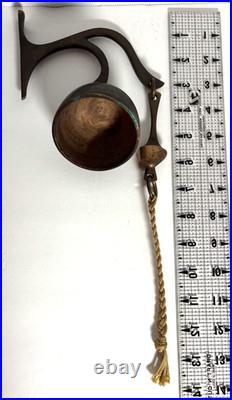 VTG Richard Fisher US Bells Bronze Wall Bell with Bracket STAMPED RF Never Used