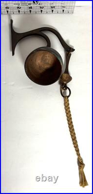 VTG Richard Fisher US Bells Bronze Wall Bell with Bracket STAMPED RF Never Used
