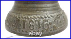 VTG Solid Brass Bell Marked 1816 Russian Script Around Base 3.75 x 3.5 VGUC