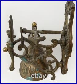 VTG Solid Brass Wall Door Bell with 3D Figural Angel Bird Gothic Farmhouse