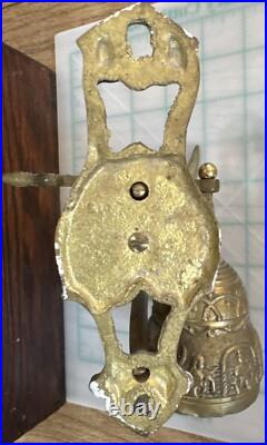 VTG Solid Brass Wall Door Bell with 3D Figural Angel Bird Gothic Farmhouse