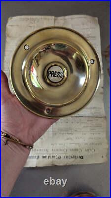 Very Grand Antique Brass Electric Door Bell Push 6