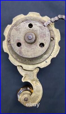 Very Rare Antique Faceted Amber Crystal & Solid Brass Servant Bell Pull GA9378