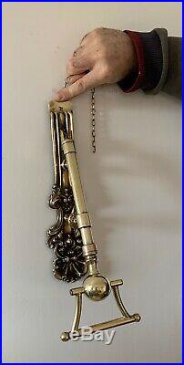 Very Rare Stunning Original Antique Victorian Ornate Brass Door Bell Pull