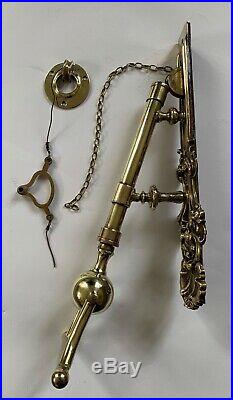 Very Rare Stunning Original Antique Victorian Ornate Brass Door Bell Pull