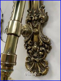 Very Rare Stunning Original Antique Victorian Ornate Brass Door Bell Pull