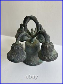 Very Rare Type Altar Church Liturgical 5 bell BELL with Surface Raised Decoration