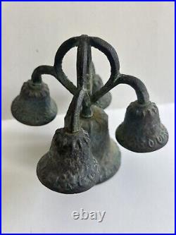 Very Rare Type Altar Church Liturgical 5 bell BELL with Surface Raised Decoration