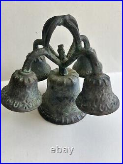 Very Rare Type Altar Church Liturgical 5 bell BELL with Surface Raised Decoration