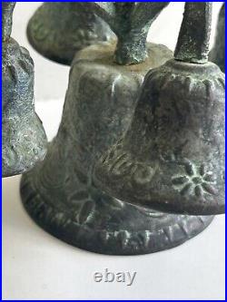 Very Rare Type Altar Church Liturgical 5 bell BELL with Surface Raised Decoration