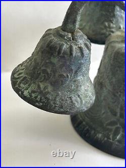 Very Rare Type Altar Church Liturgical 5 bell BELL with Surface Raised Decoration
