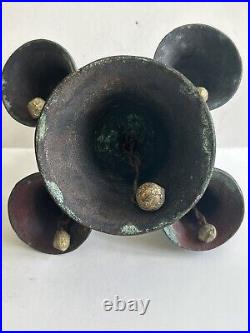 Very Rare Type Altar Church Liturgical 5 bell BELL with Surface Raised Decoration