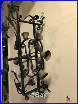 Victorian Antique Mechanical RING OF BELLS Door Bell Wrought Iron Brass Bells