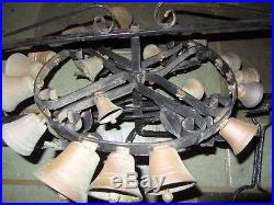 Victorian Antique Mechanical'RING OF BELLS' Door Bell Wrought Iron Brass Hand