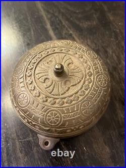 Victorian Bronze Mech Doorbell & Antique Lever Pull Pat 1879 original patina
