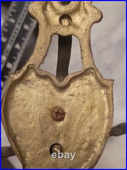 Victorian Cast Brass Swivel Bell Ring Bracket Hardware