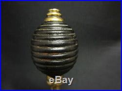 Victorian Ebony Beehive Handled Cast Brass Table Bell