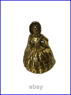 Victorian Lady Cast Iron Bell with Bonnet Full Dress Brass Heavy England Vintage