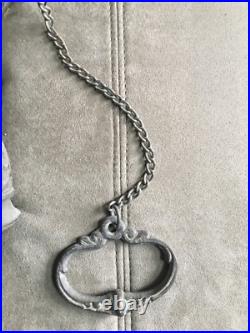 Victorian Ornate Brass Bell w Original Hanger Wall Mount Pull Chain