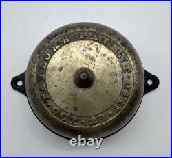 Victorian era Antique Brass Mechanical Brass Doorbell Taylor Patent 1860