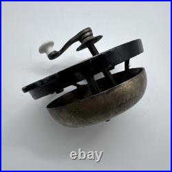 Victorian era Antique Brass Mechanical Brass Doorbell Taylor Patent 1860