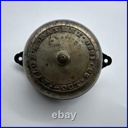 Victorian era Antique Brass Mechanical Brass Doorbell Taylor Patent 1860
