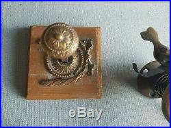 Victorian original brass bell front door servants pull button great example