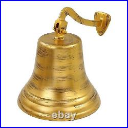 Vintage 11 Nautical Hanging Door Ship Bell Brass Wall Mounted Bracket Gift