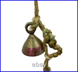 Vintage 12 Bell On Rope Beautiful Sounding Bells With Writing On Them 40 Rare