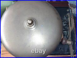 Vintage 12 Large Mechanical Iron & Brass Boxing Bell Antique Sports School Fire