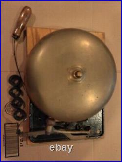Vintage 12 Large Mechanical Iron & Brass Boxing Bell Antique Sports School Fire