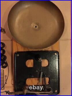 Vintage 12 Large Mechanical Iron & Brass Boxing Bell Antique Sports School Fire