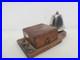 Vintage 1930s Electric Door Bell Railway Butler Bell Brass on Wooden Plinth