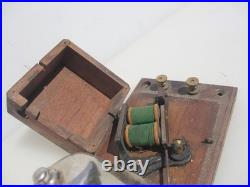Vintage 1930s Electric Door Bell Railway Butler Bell Brass on Wooden Plinth