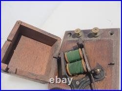 Vintage 1930s Electric Door Bell Railway Butler Bell Brass on Wooden Plinth