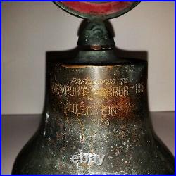 Vintage 1938 Newport Harbor Commemorative Presentation Bronze Bell