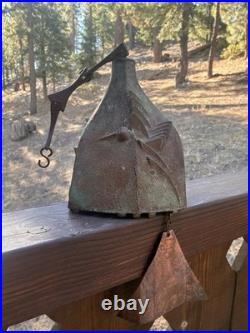 Vintage 28 Paolo Soleri hummingbird Brutalist Cast Bronze Wind Bell Chime bird