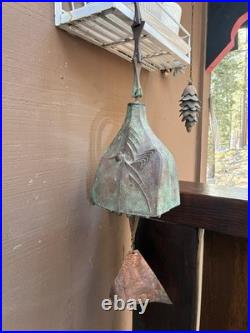 Vintage 28 Paolo Soleri hummingbird Brutalist Cast Bronze Wind Bell Chime bird