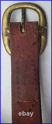 Vintage 41 Brass Sleigh Bells On 74 Leather Strap / Copper Rivets Penna. Dutch